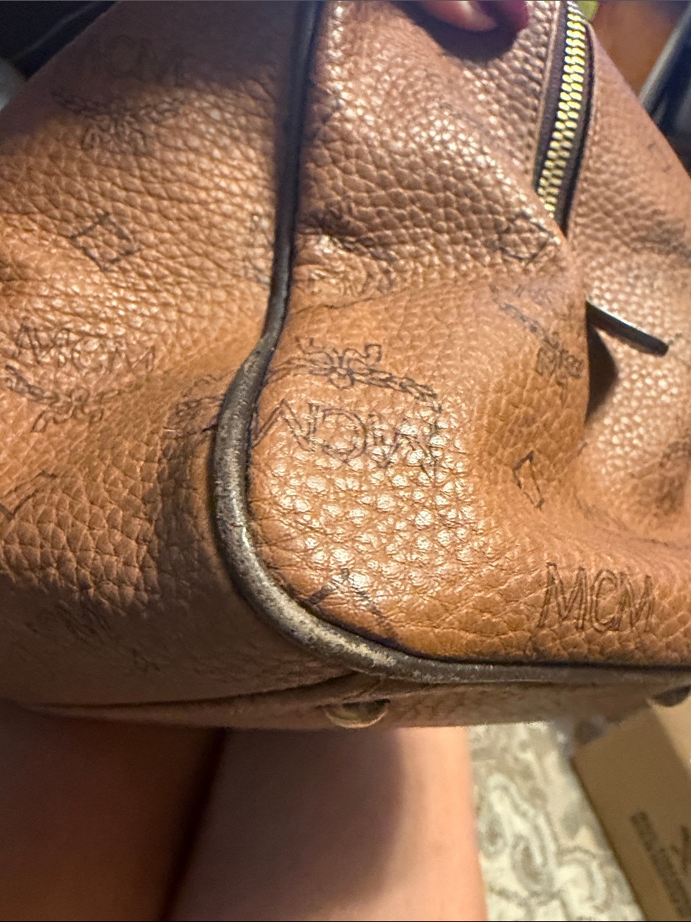 MCM Vintage Visetos Munchen Boston Bag and Gold Hardware - Picture 12 of 15